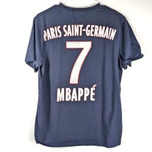PSG Paris Saint Germain Mbappe 7 T Shirt Large Navy Soccer Football Tee